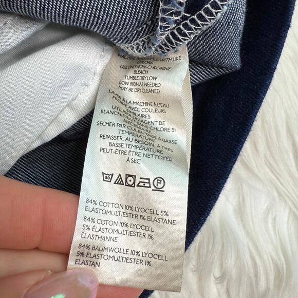 Anthropologie Maeve Denim Edition Portside Button-Front Romper Blue Size 12 NWT - Picture 10 of 16